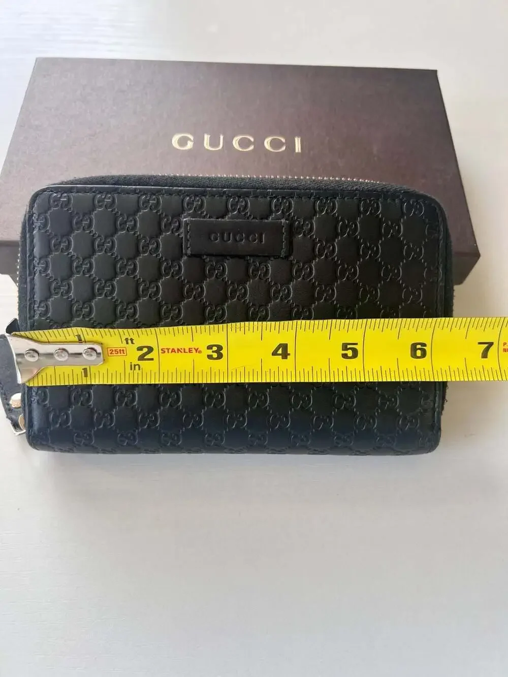 Gucci Black Micro Guccissima Leather Zip Around Wallet - Picture 12 of 13